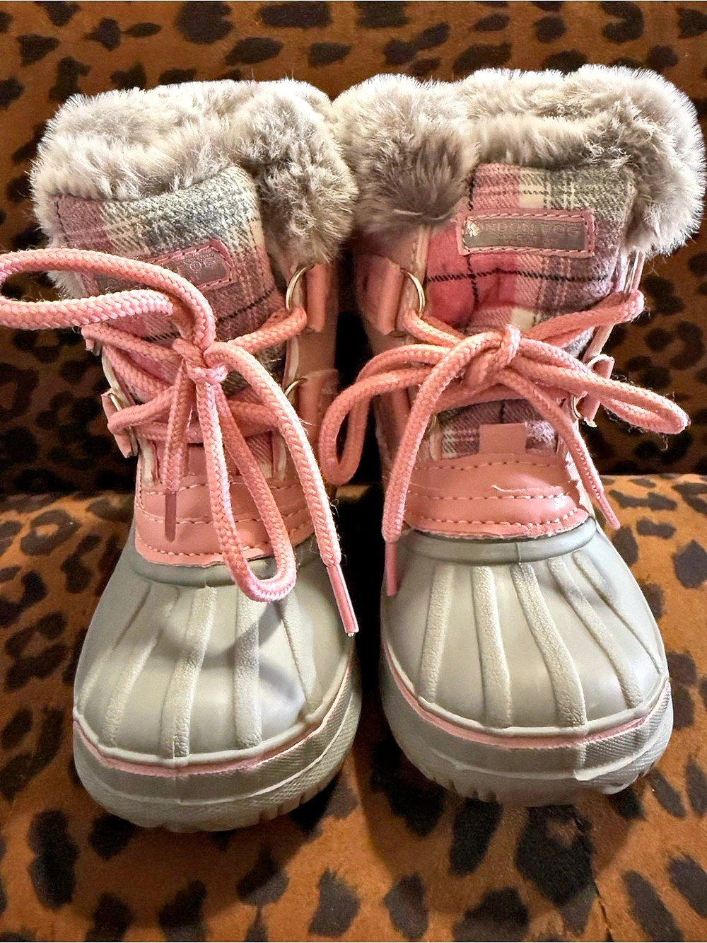 London Fog Collection Plaid Winter Boots Toddler 7c
